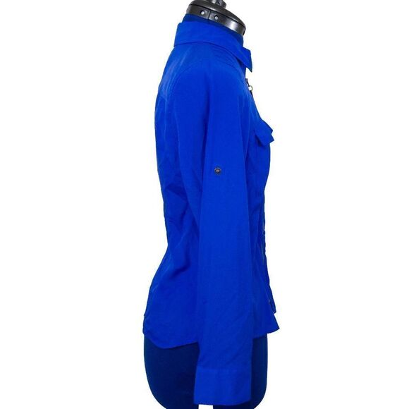 Michael by Micheal Kors Blue Zippered Blouse Size S - Picture 3 of 4